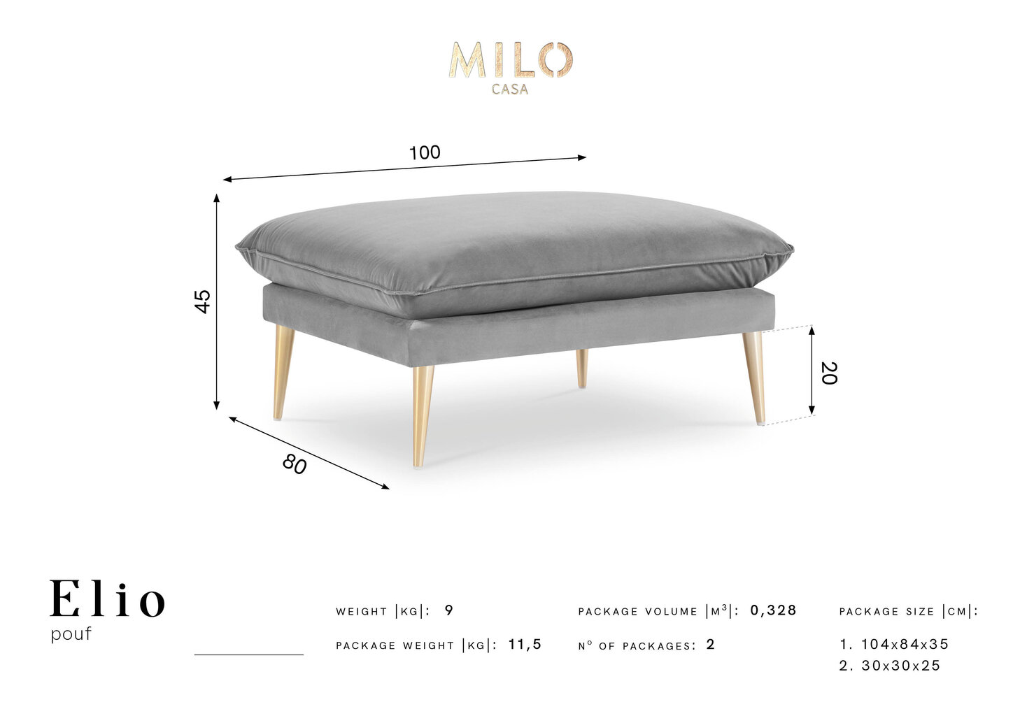 Tugitool Milo Casa Elio, helehall hind ja info | Kott-toolid, tumbad, järid | kaup24.ee