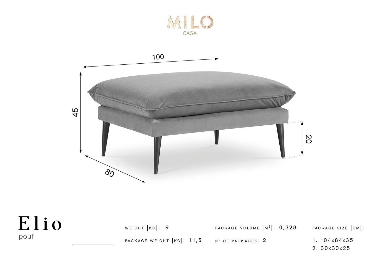 Tugitool Milo Casa Elio, roheline/must hind ja info | Kott-toolid, tumbad, järid | kaup24.ee