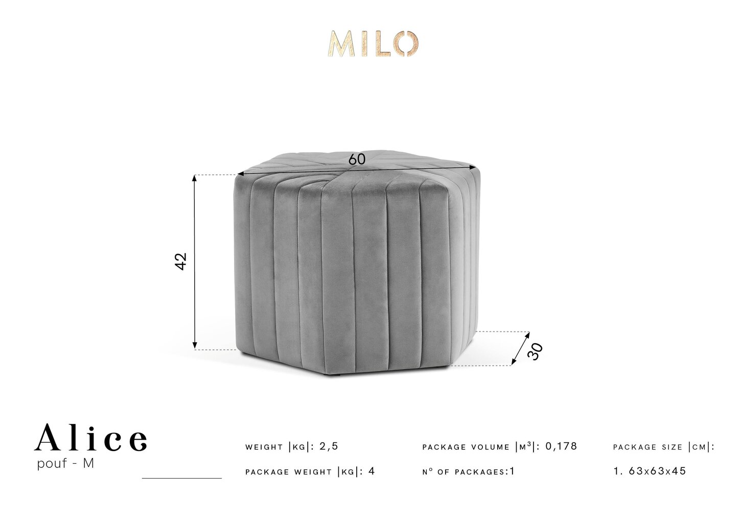 Tumba Milo Casa Alice M, kollane hind ja info | Kott-toolid, tumbad, järid | kaup24.ee