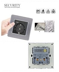 Tüüp-c+USB16A tüüp 86 prantsuse pistikupesa paneel, pistikupesade arv: 2 auku, USB-portide arv: 1, C-tüüpi portide arv: 1, turvaline ja kindel (täisnurkne roostevaba teras, valge) цена и информация | Выключатели, розетки | kaup24.ee