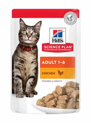 Hill's Science Plan Adult корм для кошек с курицей, 12x85 г цена и информация | Кошачьи консервы | kaup24.ee