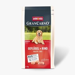 Animonda kuivtoit koerale Gran Carno Senior Poultry with Beef, 1kg hind ja info | Toidukausid loomadele | kaup24.ee