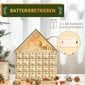 HOMCOM advendikalender 24 sahtlit täis jõulukalender LED tuledega advendikalendri kast jõulukaunistus DIY MDF plaat naturaalne puit 26,6 x 6 x 30 cm hind ja info | Jõulukaunistused | kaup24.ee