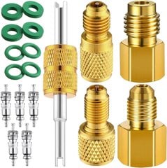 Messingist R134a R134a külmutusagensi paagi adapter 1/4" kuni 1/2" R134a vaakumpumba pordi ühendusadapter 1/2" kuni 1/4" vaakumpumba pordi ühendusadapter цена и информация | Аксессуары для бытовой техники | kaup24.ee