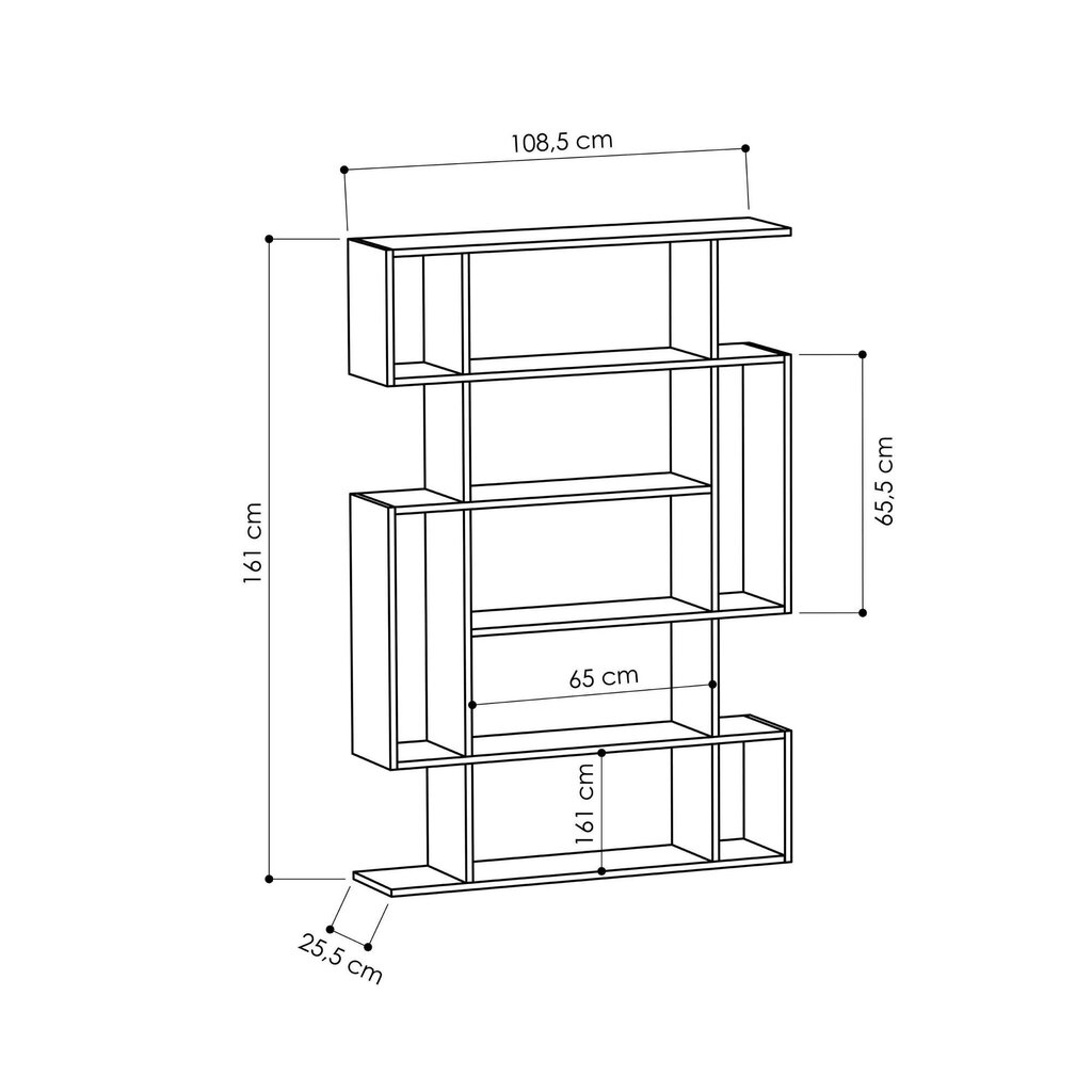 Eraldiseisev riiul Kalune Design Mito 12S, helepruun/tumepruun цена и информация | Riiulid | kaup24.ee