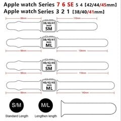 6 tk silikoonrihmad Apple'i kellarihmadele 40mm 38mm 44mm 42mm 41mm 45mm naistele ja meestele Pehmest silikoonist valmistatud... hind ja info | Nutikellade ja nutivõrude tarvikud | kaup24.ee