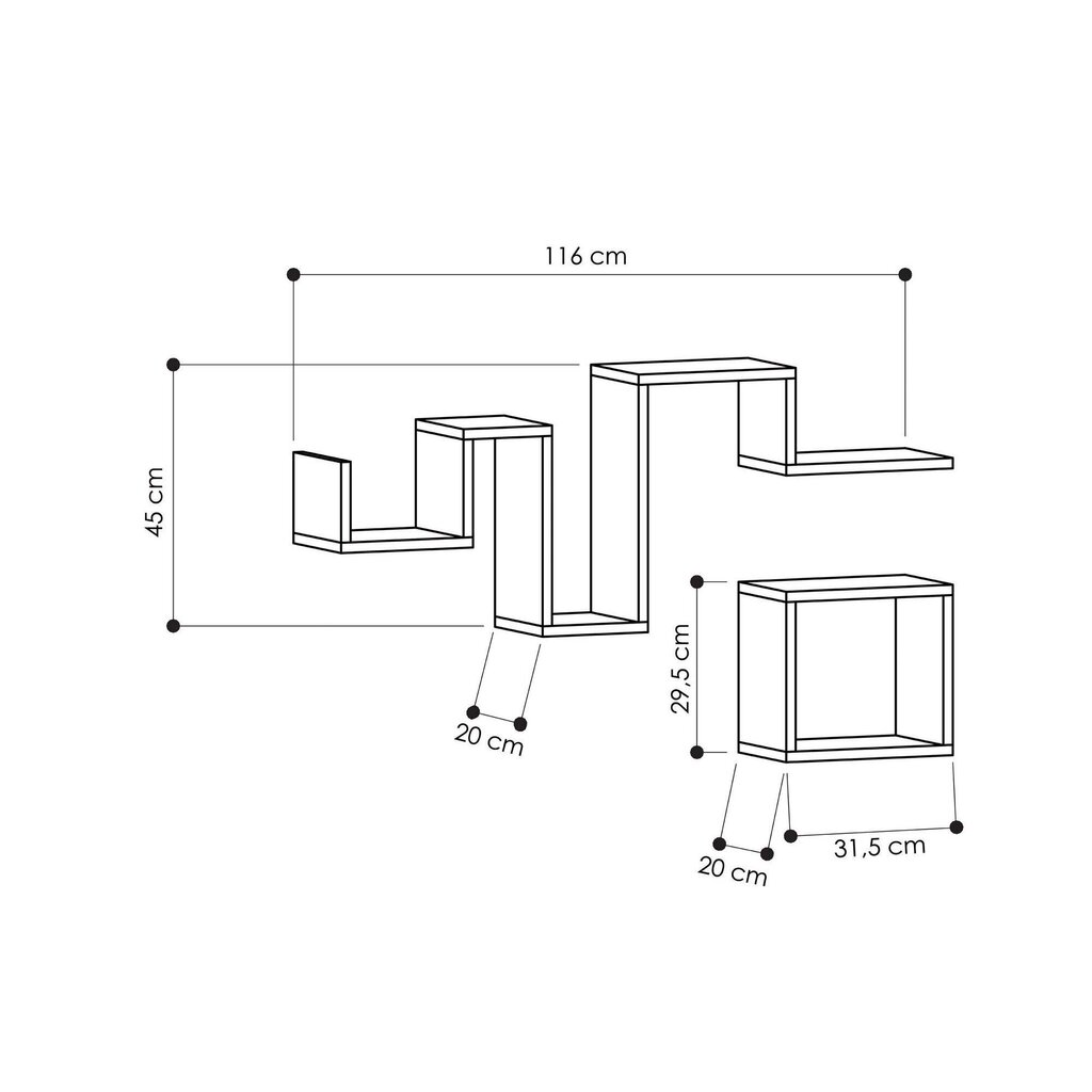 Seinariiul Kalune Design Follow, helepruun hind ja info | Riiulid | kaup24.ee