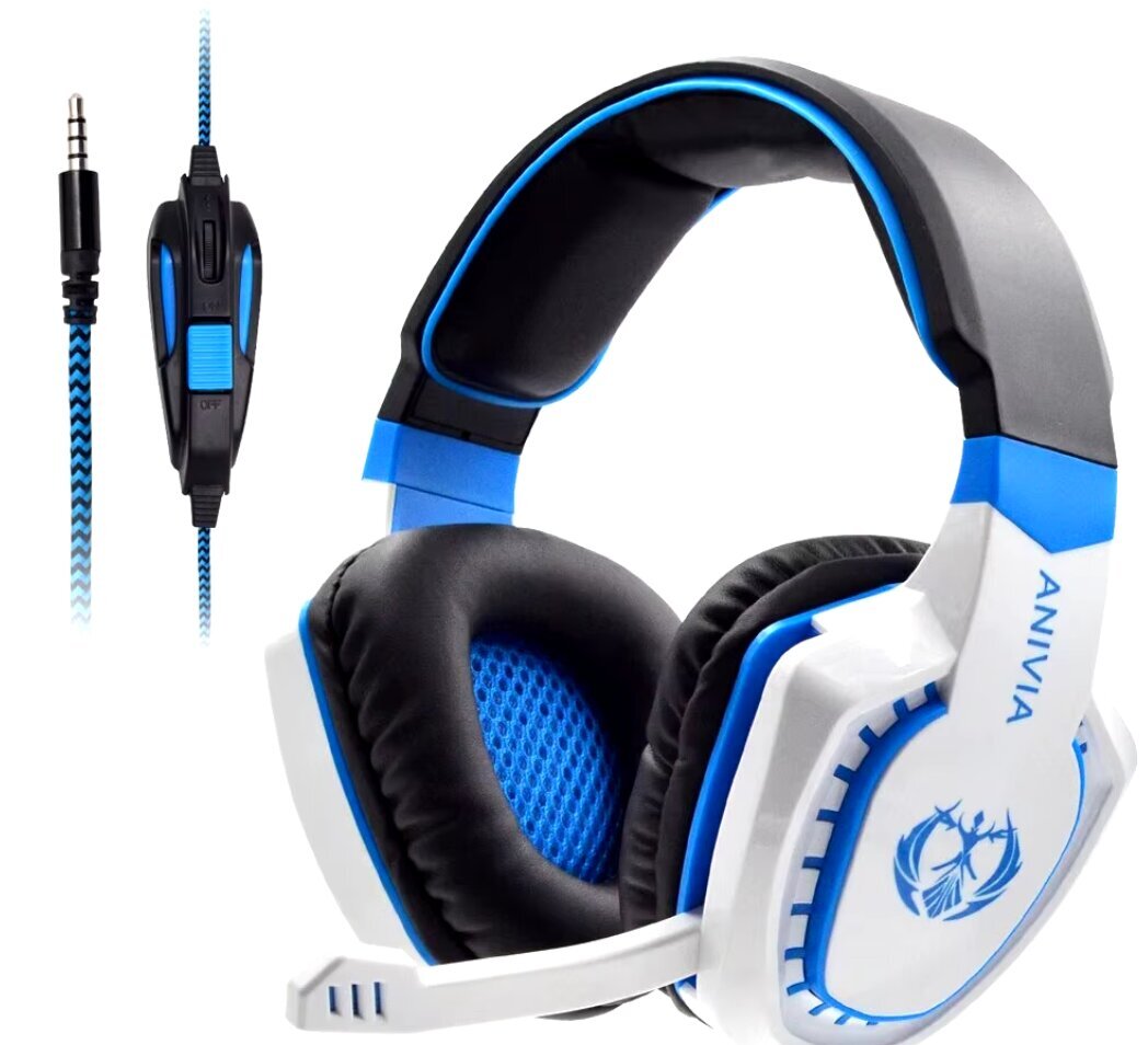 Kõrvaklapid juhtmega Gaming Headset Müra Isolating Overear kõrvaklapid mikrofoniga. Helitugevus Bass Surround PC PS4 PS5 valge цена и информация | Kõrvaklapid | kaup24.ee