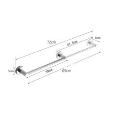 Reguleeritav käterätikuivati 39–69 cm, seinale kinnitatav vannitoarätikuhoidja, SUS304 roostevaba teras цена и информация | Аксессуары для ванной комнаты | kaup24.ee