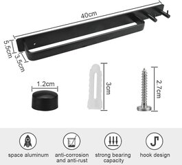 Vannitoa käterätikuivati Roostekindel käterätikuivati Alumiiniumist käterätikuhoidja Seinale kinnitatav käterätikuivati rätikuriiul цена и информация | Аксессуары для ванной комнаты | kaup24.ee