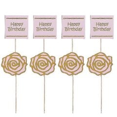 8Tk Tordikaunistusi, Rose Letter Cupcake Topper hind ja info | Peokaunistused | kaup24.ee