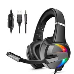 RGB mängukõrvaklapid müra kustutamisega mikrofon Surround Sound LED kõrvaklapid PS5 PS4 Xbox One PC sülearvuti Mac Arvuti PC hind ja info | Kõrvaklapid | kaup24.ee