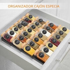 Klaasist maitseainepurgid bambusest kaanega Kitchen Spice Organizer, 13tk hind ja info | Soola- ja pipraveskid, maitseianepurgid | kaup24.ee