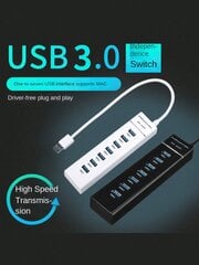 USB HUB 3.0 One Drag Neli 7-pordiline USB3.0 jaoturi jaotur 1 Drag 7 hub Sülearvuti kiire laiendus mitme pordiga USB-jaotur, valgusriba jaotur, jaoturi adapter mitme pordiga jaoturi arvuti Märkus. See splitter laiendab 4-pordilist USB-laiendit Mitmevärvil hind ja info | Kaablid ja juhtmed | kaup24.ee