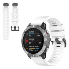 Garmin Fenix 6 stiilne silikoonist käepael - valge valge цена и информация | Аксессуары для смарт-часов и браслетов | kaup24.ee