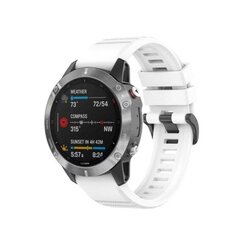 Garmin Fenix 6 stiilne silikoonist käepael - valge valge цена и информация | Аксессуары для смарт-часов и браслетов | kaup24.ee