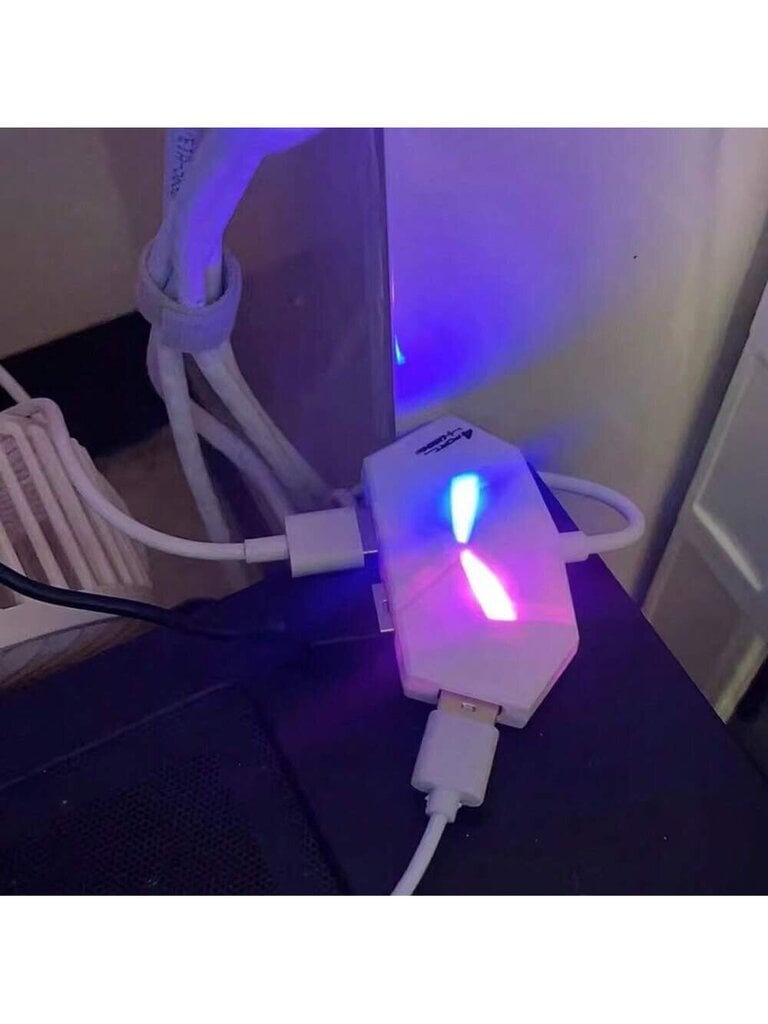 7-porti / 4-porti USB-jaoturi jaoturi USB2.0 jaoturi jaoturi USB-adapteri jaoturiga jaoturiga mitme pordiga pesa jaoturi arvuti sülearvuti jaoks U ketasprinteri klaviatuur hiir-valge-1,2 meetrit цена и информация | Kaablid ja juhtmed | kaup24.ee