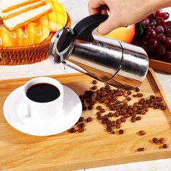 Kohvimasin 200 ml roostevabast terasest Moka Pot Itaalia kohvimasin kodukontoris kasutamiseks цена и информация | Термосы, термокружки | kaup24.ee