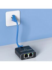 Must 1 kuni 2 Etherneti jaotur Rj45 Gigabit Etherneti pordiga, toetab võrgu kiirust 1000 Mbps, Interneti-võrgu splitter, võrgukaabli jaotur kahe seadme jaoks - must gigabitine võrk üks kuni neli hind ja info | Kaablid ja juhtmed | kaup24.ee