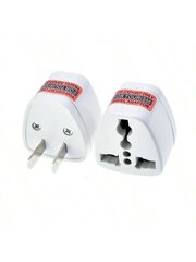 2tk 3-haruline 2-haruline elektrikontakti maandusadapter koos meiega/Au/Eu-Cn-pistiku muunduriga - valge цена и информация | Кабели и провода | kaup24.ee