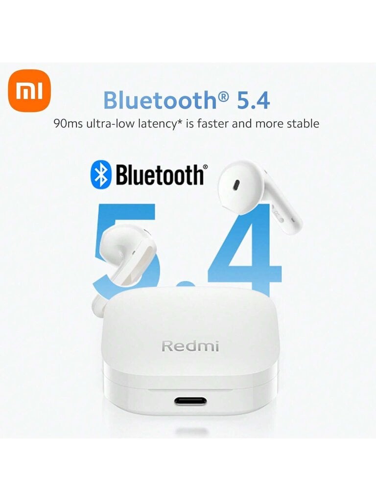 XIAOMI Mi Redmi Buds 6 aktiivne globaalne versioon Bluetooth® 5.4 kõrvaklappide IP-reiting IPX4 suure 14,2 mm dünaamilise draiveriga võimsa ja madala moonutusega heli kahe mikrofoniga müra vähendamiseks täiustatud hääle selguse tagamiseks kuni 30 tundi Ak цена и информация | Kõrvaklapid | kaup24.ee