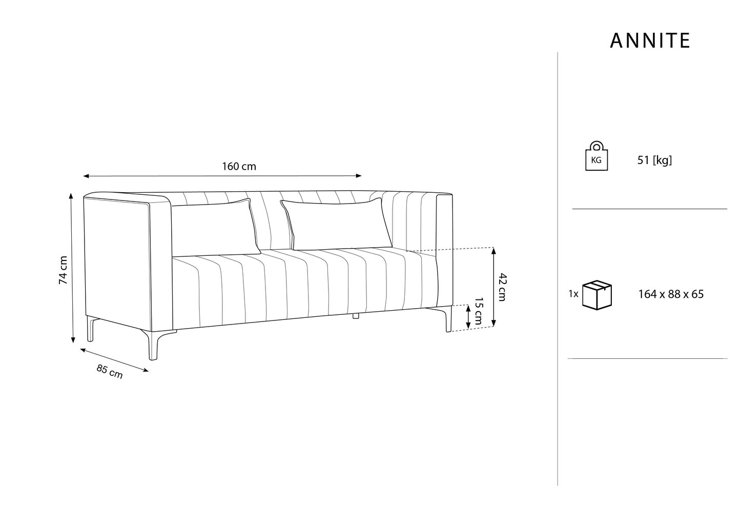 Diivan Micadoni Home Annite 2S, punane hind ja info | Diivanid ja diivanvoodid | kaup24.ee