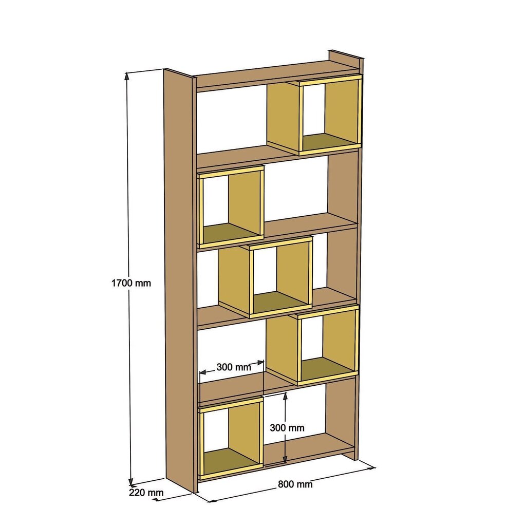 Eraldiseisev riiul Kalune Design Box II, pruun/sinine цена и информация | Riiulid | kaup24.ee