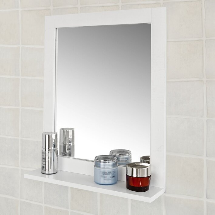Vannitoapeegel riiuliga SoBuy FRG129-W, valge цена и информация | Vannitoa peeglid | kaup24.ee
