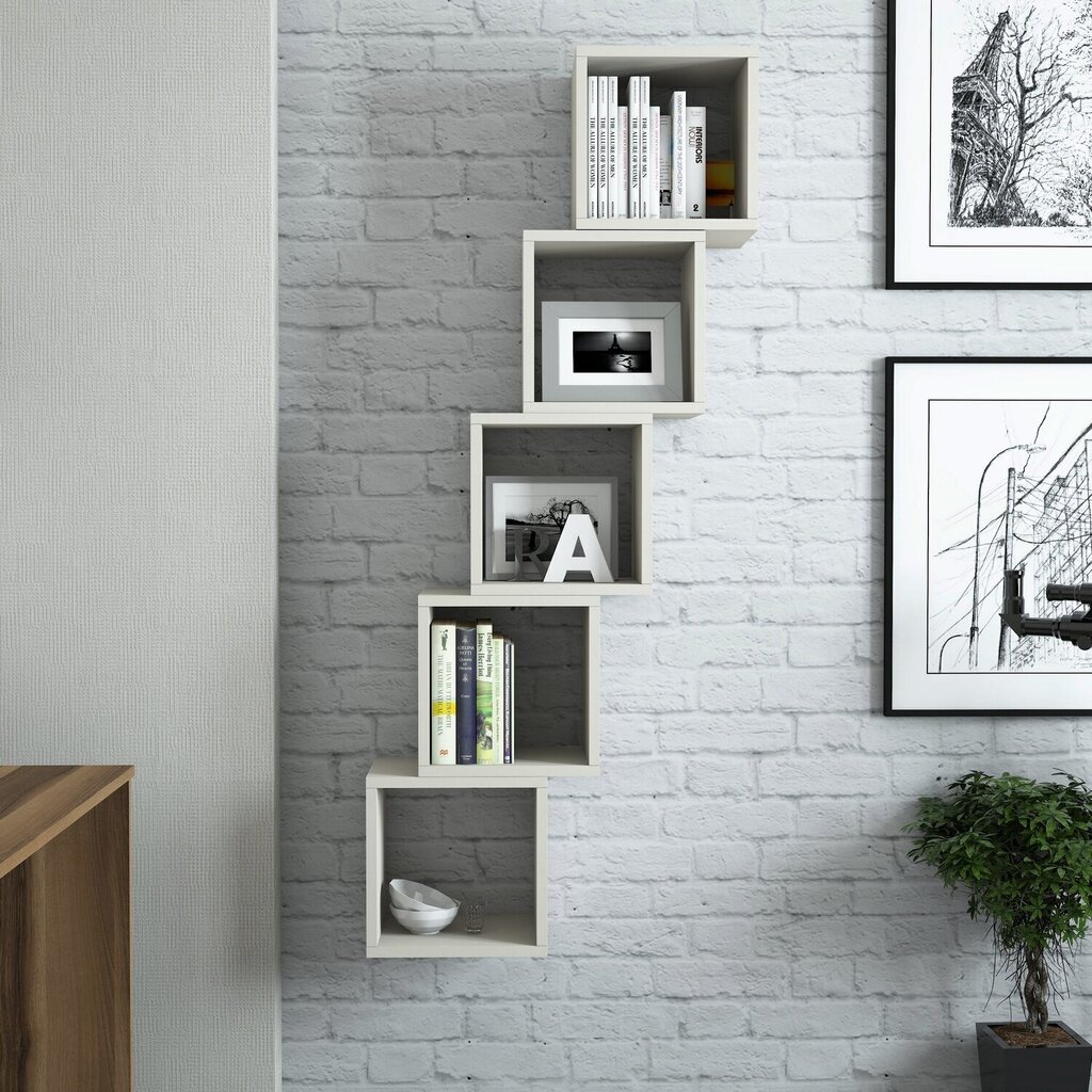 Seinariiul Kalune Design Box Cube, kreem hind ja info | Riiulid | kaup24.ee