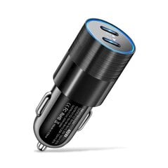 68W Dual USB tüüp C autolaadija Metal Auto PD laadija Adapter Kiire laadimine USB C laadija mobiiltelefoni auto iPhone 13 12 hind ja info | Elektriautode laadimisjaamad | kaup24.ee