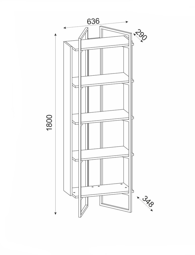 Eraldiseisev riiul Kalune Design Costa, pruun/must цена и информация | Riiulid | kaup24.ee