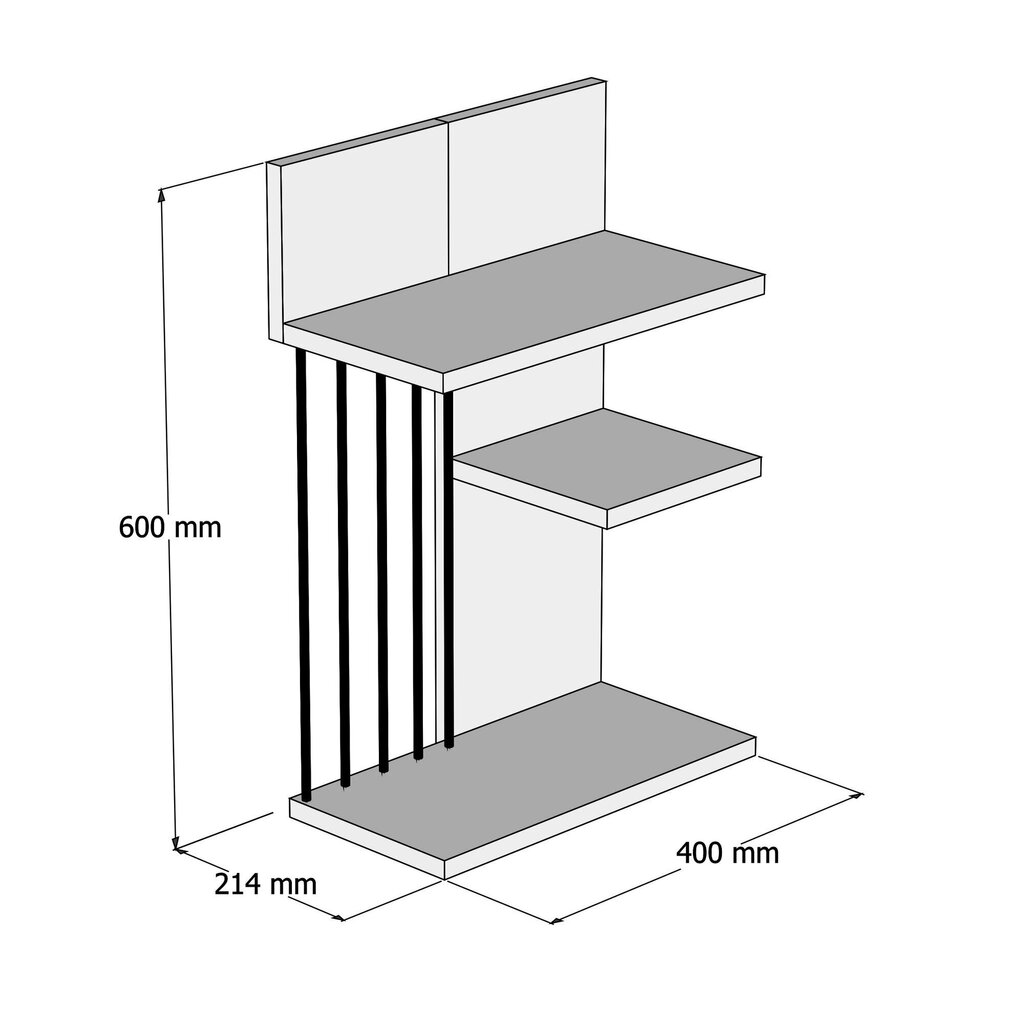 Seinariiul Kalune Design Nezma, valge/pruun цена и информация | Riiulid | kaup24.ee