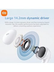 XIAOMI Mi Redmi Buds 6 aktiivne globaalne versioon Bluetooth® 5.4 kõrvaklappide IP-reiting IPX4 suure 14,2 mm dünaamilise draiveriga võimsa ja madala moonutusega heli kahe mikrofoniga müra vähendamiseks täiustatud hääle selguse tagamiseks kuni 30 tundi Ak цена и информация | Наушники | kaup24.ee