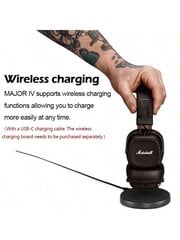 Marshall MAJOR IV 4 juhtmeta Bluetooth-kõrvaklapid 80+ H Esitusaeg/kiire juhtmevaba laadimine/sügav bass kokkuklapitavad spordipeakomplektid – must цена и информация | Наушники | kaup24.ee