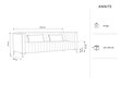 Diivan Micadoni Home Annite 3S, helesinine цена и информация | Diivanid ja diivanvoodid | kaup24.ee