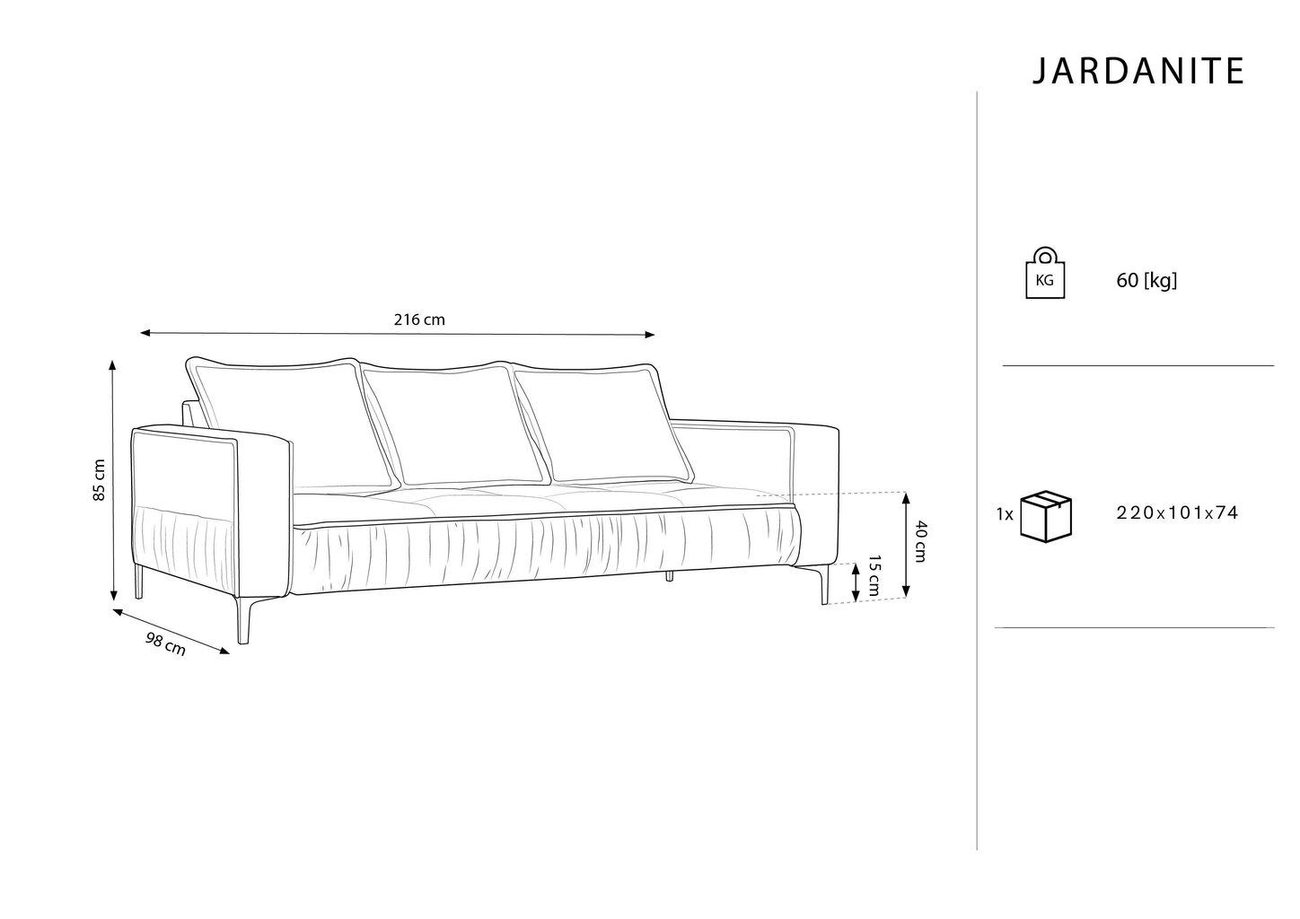 Diivan Micadoni Home Jardanite 3S, roosa цена и информация | Diivanid ja diivanvoodid | kaup24.ee