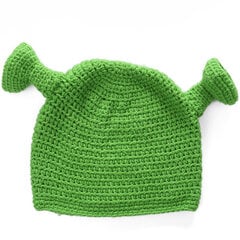 (54-60cm-1) 2024 Uus Monster Shrek Müts Villane Talvine Kootud Mütsid Roheline Pidu Naljakas Beanie Skullies Müts naistele Meestele Puhas käsitsi valmistatud hind ja info | Naiste mütsid ja peapaelad | kaup24.ee