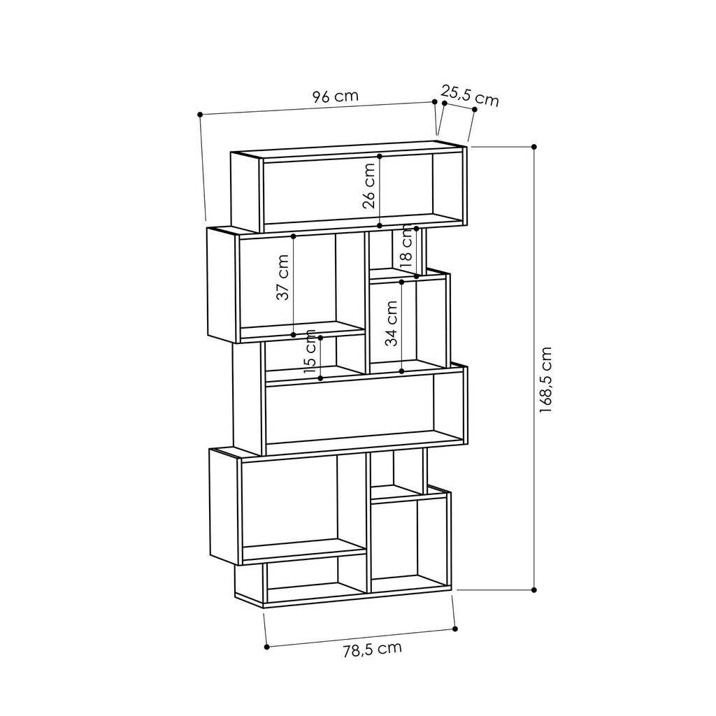 Eraldiseisev riiul Kalune Design Karmato, valge hind ja info | Riiulid | kaup24.ee