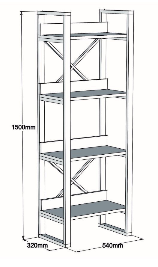 Eraldiseisev riiul Kalune Design Adisa, must/helepruun цена и информация | Riiulid | kaup24.ee