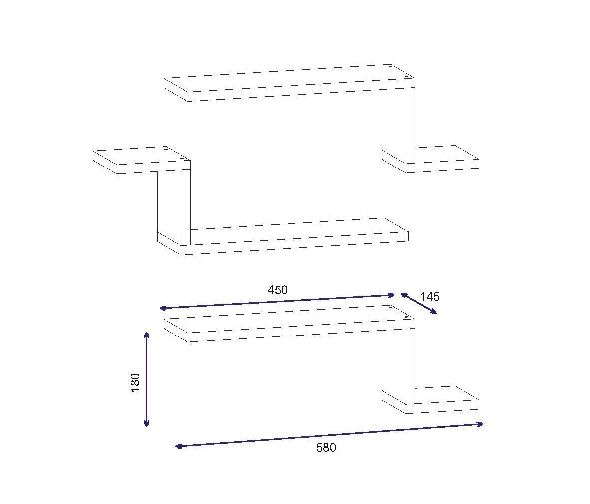 Seinariiul Kalune Design Lowa, valge цена и информация | Riiulid | kaup24.ee