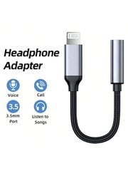 1 tk Apple Lightning to 3,5 mm kõrvaklappide pistikupesaga helimuunduri adapter - hall цена и информация | Кабели и провода | kaup24.ee