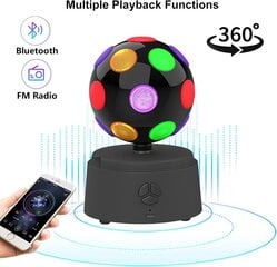 Портативный Bluetooth-динамик Mini BT5.0, беспроводной динамик, вечерние огни, диско-стробоскоп, сценический свет для домашней танцевальной вечеринки (черный) цена и информация | Аудиоколонки | kaup24.ee