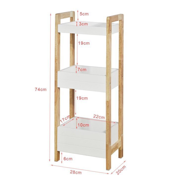 Eraldiseisev vannitoakapp SoBuy FRG226-WN, valge hind ja info | Vannitoakapid | kaup24.ee