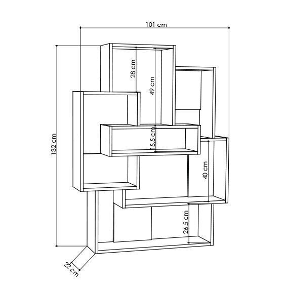 Eraldiseisev riiul Kalune Design Barce, valge/helepruun hind ja info | Riiulid | kaup24.ee