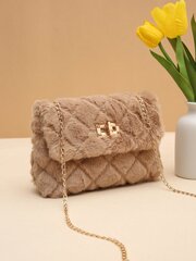 Karvasest riidest Crossbody kott naistele, moodne kettdekooriga õlakott, kohev Fluff Lock mini kandikott, sügistalv uus, uus sügis- ja talvekott naistele, parim sügisene rahakott-punane hind ja info | Naiste käekotid | kaup24.ee