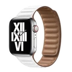 Nahast rihm Apple Watchile 44mm 40mm 45mm 41mm Magnetlink Käevõru jaoks iWatch Ultra 49mm Seires 8 7 6 SE 5 4 3 42mm White hind ja info | Nutikellade ja nutivõrude tarvikud | kaup24.ee