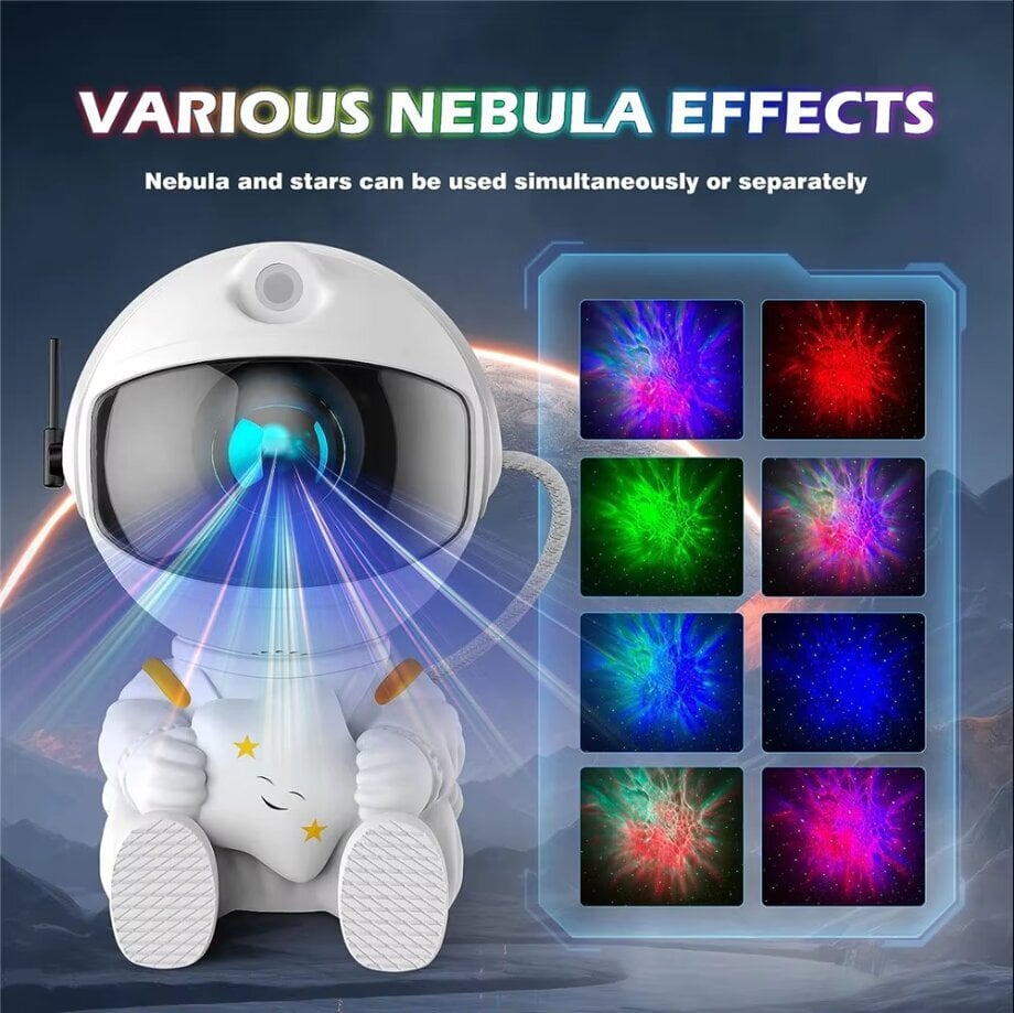 Star Projector Galaxy Night Light Astronaut Space Projector Starry Nebula lae LED lamp magamistoale Kodu Dekoratiivne laste kingitus цена и информация | Lastetoa valgustid | kaup24.ee