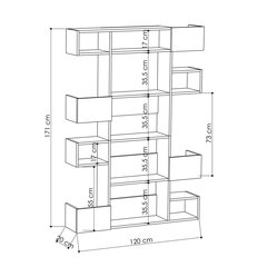 Eraldiseisev riiul Kalune Design Niho, valge/pruun цена и информация | Полки | kaup24.ee