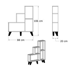 Eraldiseisev riiul Kalune Design Nisa, valge hind ja info | Riiulid | kaup24.ee