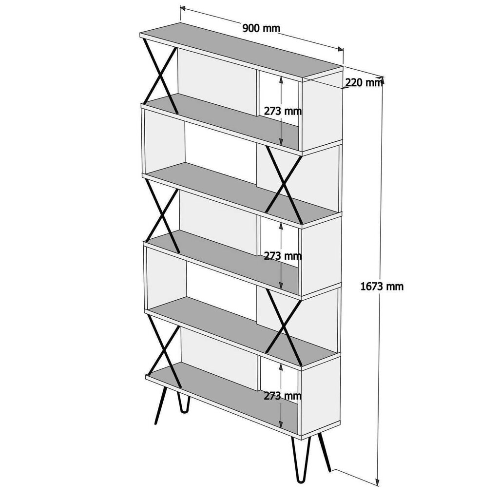 Eraldiseisev riiul Kalune Design Extra, pruun/must цена и информация | Riiulid | kaup24.ee